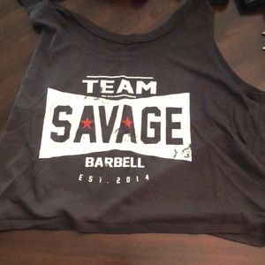 Team savage barbell black crop